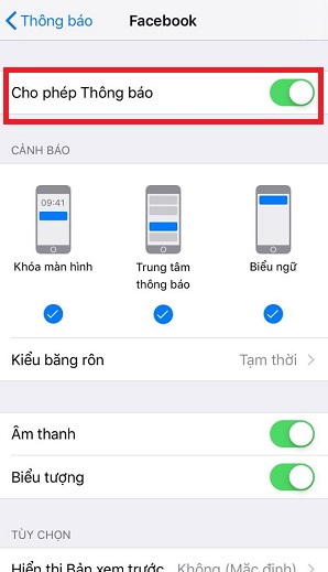 Cac buoc tat thong bao facebook sieu de