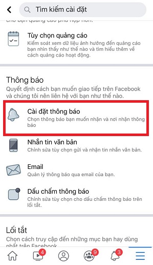 tat thong bao facebook tren samsung iphone don gian