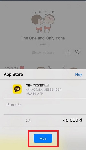 Cac buoc mua icon tren kakaotalk