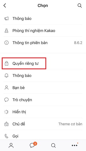 xoa tai khoan kakaotalk