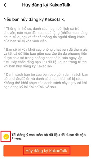 Huong dan xoa tai khoan kakaotalk 