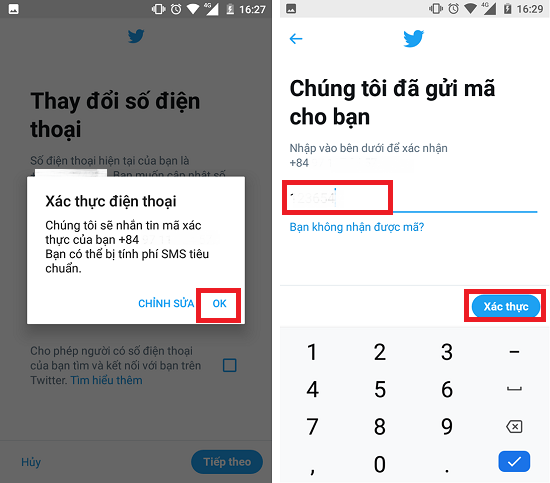 cach doi so dien thoai tren twitter