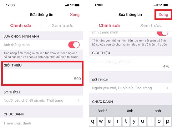 Chọn mục Giới thiệu sau đó chọn Xong 