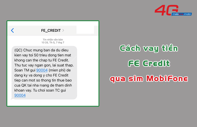 vay tien fe credit bang sim mobifone