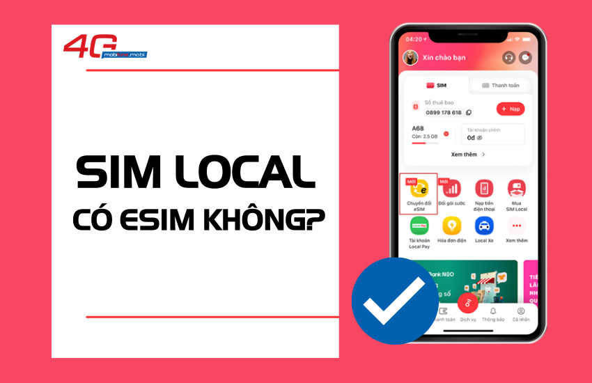 Sim Local co esim khong